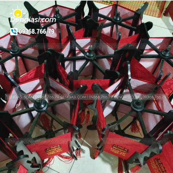 Đèn lục giác gỗ Hội An 07