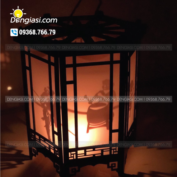 Đèn lục giác gỗ 01