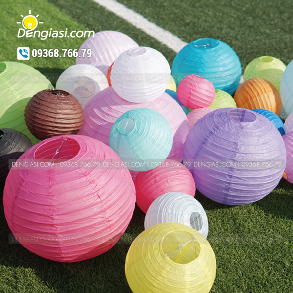 LỒNG ĐÈN GIẤY TRÒN MÀU