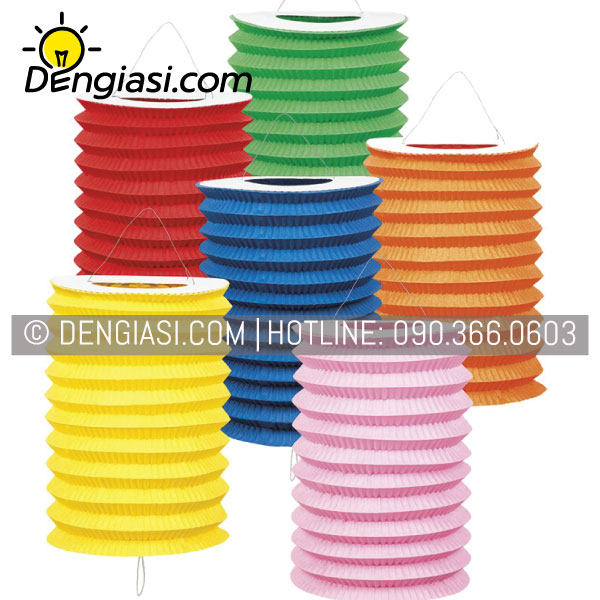 Đèn giấy trụ màu trang trí