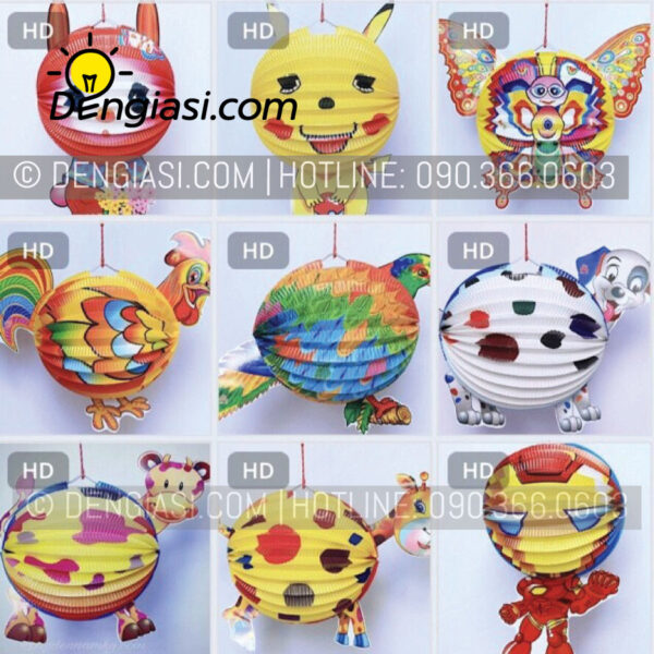 Đèn giấy xếp hình thú 02